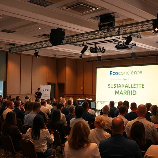 Video de transmisión en vivo de una conferencia sobre sostenibilidad organizada por 'EcoConsciente Madrid'